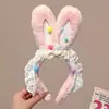 Diadema de Orejas de Conejo de Encaje Lindas Transfronteriza Diadema de Felpa de Dibujos Animados para Lavado Facial Niña Diadema Dulce de Lazo de Conejo