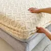 Cobertor de Cama Espesso de Flanela Leite Fleece Macio Confortável Quente de Inverno Simples Cor Sólida Cobertor de Cama Conjunto de Três Peças Roupa de Cama
