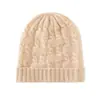 Gorro de Punto Grueso Cálido de Moda Casual para Mujer, Color Sólido, Tejido de Cable Acanalado, Nuevo Estilo Otoño/Invierno 2026