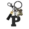 Llavero de Acero Inoxidable con Colgantes de 26 Letras, Accesorios para Bolsos, Colgante para Llavero, Joyería Coreana Estilo Goteo de Aceite al por Mayor