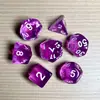 Juego de Dados Poliedros D&D con Patrón de Mármol, Color Mixto Transparente D4D6D8D10D12D20 Caras, Coc, Juego de Mesa, Juego de Siete Piezas