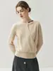 Frontera de la Moda~ Suéter de Cachemira con Cuello Cruzado Asimétrico para Mujer, Capa Base Pullover, Ropa de Punto de Lana Moderna y Encantadora