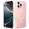Funda Popular de Tacto Suave para iPhone 16 Pro Max con Protección para Lente, Funda Magnética Antigolpes tipo Piel para Serie iPhone
