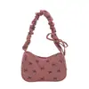 Bolso de Mujer con Lazo 2026 Nuevo al por Mayor Bolso de Hombro para Viajar Plegado Nicho Casual Pana Bolso de Mano