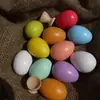 Huevos de Madera para Manualidades de Pascua Transfronterizos Adornos para Decoración del Hogar Juguetes de Simulación para Niños Accesorios para Pintura con Grafiti