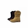 Botas Slouch Femininas Outono Inverno 2025, Botas Cowboy Western, Verão Meia-Panturrilha Aumento de Altura Estilo Britânico Botas Martin Femininas