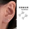 Pendientes Médicos de Acero de Titanio para Mujer, Tachuelas Pequeñas de Tornillo, Pendientes Pequeños de Diamante de Aleación de Titanio, Tachuelas para Cartílago del Oído, Accesorios para el Oído