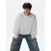 Sudadera de cuello redondo de marca de moda para otoño para hombre, camiseta de capa base de peso pesado, manga larga estilo americano bordada suelta tie-dye