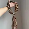 ¡Estilo Verde Lima! Bufanda de Seda Cuadros Verde Mostaza con Ribete de Encaje para Viaje, Bufanda de Cuello Sencilla y Elegante para Mujer