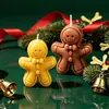 Hombre de Jengibre Navideño Vela Aromática Navideña Forma de Regalo Cera Recuerdo Navideño Festival de Aromas Decoración Mayoreo
