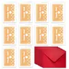 Cartão de Agradecimento Transfronteiriço com Envelope Criativo Nova Flor Mensagem de Thankyou em Inglês Cartão de Cumprimentos Dobrável