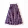 Saia de Bolo de Tule Nova Personalizada com Cintura Elástica, Saia Elegante de Cintura Alta em Camadas e Multicolorida em Forma de Orelha
