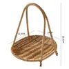 Mesa de Centro de Sala de Estar Multicamadas Prato de Frutas Imitação de Rattan Prato de Lanche de Frutas Secas Prato de Lanche Bolsa de Almoço