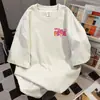 Camiseta de Manga Corta con Estampado de Letras Graffiti de Diseño de Nicho para Mujer Verano 2026 Nuevo Top Casual Holgado Versátil