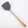 Espátula de silicona antiadherente para cocina, mango de madera, utensilios de cocina de silicona de acero inoxidable, juego de 3 piezas, cuchara sopera, cerca de pesca, fábrica spot