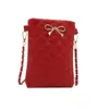Moda Tendencia 2025 Simple Dulce Cadena Decorada con Lazo Bolso Pequeño Cuadrado para Hombro Cruzado Bajo el Brazo para Teléfono Móvil para Mujer