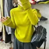 Suéter de punto para mujer con cuello semi-alto para primavera y otoño, diseño suave estilo coreano, top de capa base