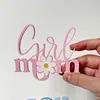 Decoración de pastel para el Día de la Madre estilo ins transfronterizo personalizada en idioma occidental, doble capa de acrílico, decoración para cupcakes, mamá