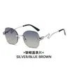Gafas de Sol Sin Marco de Metal con Borde Cortado en Forma de Serpiente, Gafas de Sol Poligonales, Gafas de Sol de Moda Ins Europeas y Americanas, Modelo Nuevo 2026