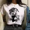 [Código Europeo Transfronterizo] Conjunto Tupac Camisetas Harajuku Camisetas para Mujer Algodón