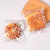 Bolsas Transparentes Adhesivas de Dibujos Animados Lindos para Pan, Bolsas Sellables para Panadería para Tostadas, Pan de Masa Madre, Pan Europeo, Bollo de Frijol Rojo