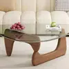 Mesa de Café de Cristal Apartamento Pequeño Sala de Estar Hogar Moderno Minimalista Nórdico Transparente Minimalista Isamu Noguchi Creativa Redonda Mesa de Té