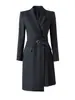 2601307-Vestido Formal Profesional con un Diseño Elegante, Cinturón Irregular, Vestido Traje Ceñidor de Cintura para Mujer, Nanyou, Primavera