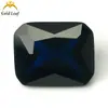 Colección de color cristal afilado biselado rectangular fondo puntiagudo superficie del anillo zafiro sintético piedra desnuda fabricantes en stock venta al por mayor