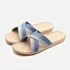 Pantuflas de Masaje Pantuflas de Lino Verano para Mujer Interior Hogar Zapatos de Hombre Pareja Antideslizante Tela para el Hogar Verano