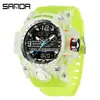Reloj Electrónico de Moda Transfronterizo Sanda para Hombre Resistente al Agua Luminoso Despertador Multifuncional Reloj Deportivo para Hombre en stock Suministro Directo