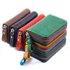 Bolsa para Llaves de Cuero Crazy Horse de Comercio Exterior Cremallera Capa Superior Piel de Vaca Bolsa para Llaves de Coche Gancho Conveniente Anti-Pérdida Suministro Listo