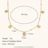 Cadena de Colección Transfronteriza Europea y Americana Cadena de Clip Geométrica Cadena de Cuentas Collar de Flores Acero Inoxidable Chapado en Oro de 18K Colgante de Lujo Ligero Francés