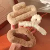 Pinza de Garra de Peluche para Mujer, Pinza Grande para el Cabello de Otoño e Invierno con un Toque de Lujo, Pinza de Tiburón Ins para Cabello Grueso, Pasador para Moño, Accesorio para el Cabello
