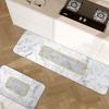Felpudo largo de lujo con diseño de diatomeas para entrada sencilla, para cocina, baño, absorbente, para entrada de casa