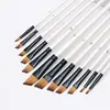 Pincéis de Tinta de Nylon para Acrílico, Guache, Aquarela e Pintura a Óleo, Especializados para Estudantes de Arte, Pincéis Pintados à Mão, Atacado