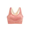 Sutiã Esportivo Feminino Sem Costura com Fechamento Frontal Cruzado Correção Beleza Costas Push-Up Coleta Lateral dos Seios Sem Fio Anti-Queda