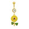 Gebei Europa y Estados Unidos moda transfronteriza anillo para el ombligo de girasol piercing cola de pez ombligo lindo anillo para el ombligo de búho