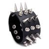 Pulsera de Cuero Ancha Punk de Tres Filas con Púas, Creativa y Única, Unisex, Adecuada para Bares y Baile Callejero