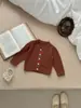 Mono de Punto 100% Algodón Puro para Otoño e Invierno con Patrón de Cerezas para Niños y Niñas, Cardigan Adecuado para Uso Diario, Estilo Dulce