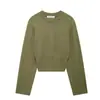 Comercio exterior mujeres 2025 primavera nuevo estilo europeo y americano clásico moda manga ancha tejido plano top suéter 5536133