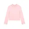Top infantil Amybaby, nova coleção outono 2026, simples e versátil, doce design color-block com acabamento em babados