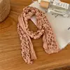 Bufanda Larga de Algodón Lino Arrugado Lunares Seda Estilo Coreano para Mujer Primavera Verano Delgada Artística Versátil Accesorio de Moda para Protección del Cuello
