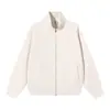 Jaqueta Cardigan com Zíper e Gola Alta de Cor Sólida 350g para Homens, Outono Inicial Original Algodão Marca Tendência Estilo Casual de Negócios Blusa de Moletom para Mulheres