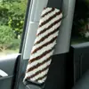 Almofadas de ombro para cinto de segurança de carro, acessórios de interior de carro em pele de ovelha, capas de assento de carro com tema de dopamina, protetores de assento de carro