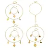 Cadena Geométric Corazón Exagerado Clavícula Acero Inoxidable Zirconio Collar Colgante Gota Aceite Sol Pulsera Set de Joyería para Mujer