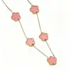 Conjunto de Tres Piezas para Venta al por Mayor en Stock: Collar, Pulsera y Pendientes de Acero de Titanio con Flor de Cinco Hojas de Oro de 18K de Doble Cara con Borla, Modelo Nuevo Transfronterizo