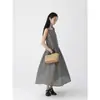 ¡Estilo Artístico Retro!Vestido Versátil sin Mangas de Acetato Tencel a Cuadros, Corte Holgado, Adelgazante, Estilo Verano