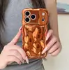 Funda para Teléfono Móvil Naranja Galvanizada Adecuada para Iphone16Pro Max Apple 17 Nuevo 14/15 Funda de Onda de Gama Alta