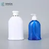 Botellas de Plástico 300ml/500ml Botellas Planas para Envases de Productos Químicos de Uso Diario, Champú, Gel de Ducha, Botellas Vacías de Líquido Antibacterial
