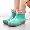 Botas de agua para mujer, botas de agua altas, primavera y otoño, botas largas hasta la mitad de la pantorrilla, forradas de felpa, cálidas, antideslizantes, zapatos de goma, zapatos de agua de moda, envío gratis